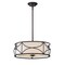 Designers Fountain Avara 100 Watt 3 Light Oil Rubbed Bronze Pendant with White Fabric Shade 88631-ORB - alternate 1